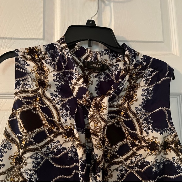 WOMAN’S TAHARI sleeveless Top tie front - Size Large - Picture 5 of 11
